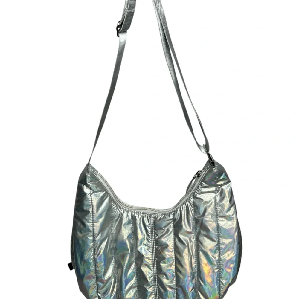 Art Class, Silver Metallic Iridescent Handbag with Adjustable Strap - Picture 5 of 6